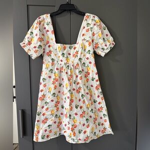 Wild Fable White Dress with Fruit Print